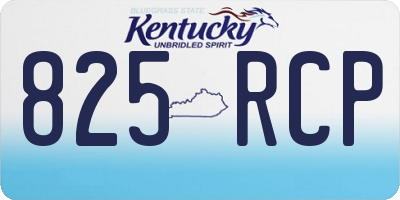 KY license plate 825RCP