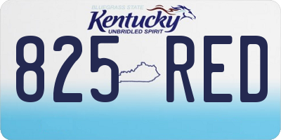 KY license plate 825RED