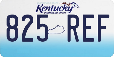 KY license plate 825REF