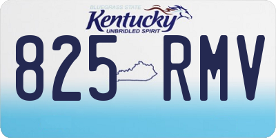 KY license plate 825RMV