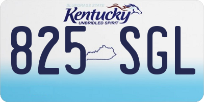 KY license plate 825SGL