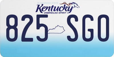 KY license plate 825SGO