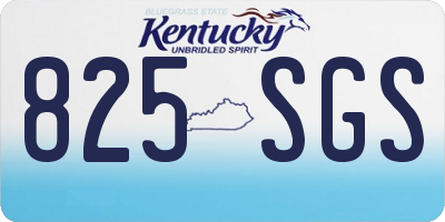 KY license plate 825SGS