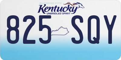 KY license plate 825SQY