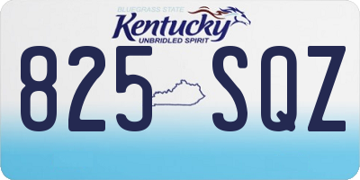KY license plate 825SQZ