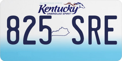KY license plate 825SRE