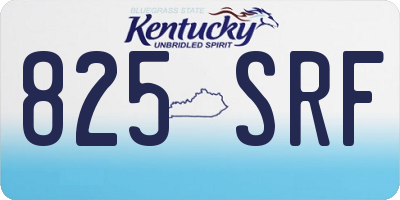 KY license plate 825SRF