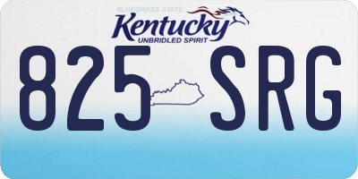 KY license plate 825SRG