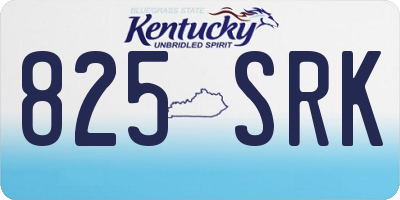 KY license plate 825SRK