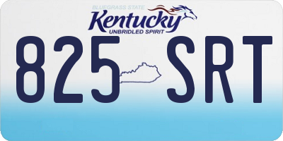 KY license plate 825SRT