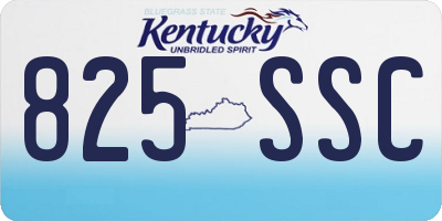 KY license plate 825SSC