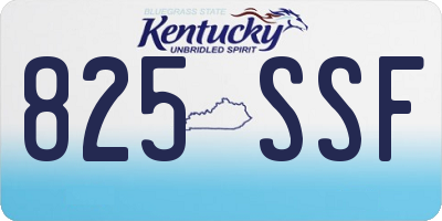 KY license plate 825SSF
