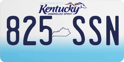 KY license plate 825SSN