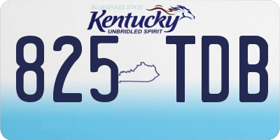 KY license plate 825TDB