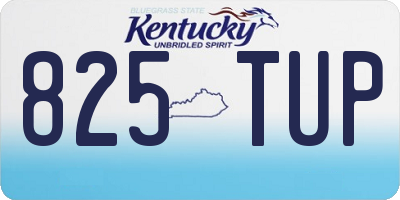 KY license plate 825TUP