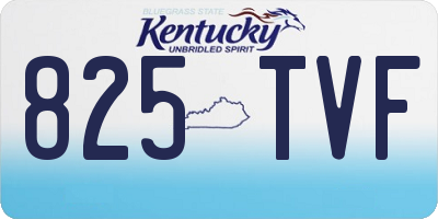 KY license plate 825TVF