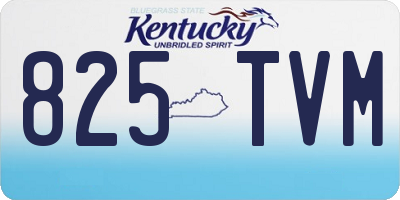 KY license plate 825TVM