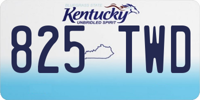 KY license plate 825TWD
