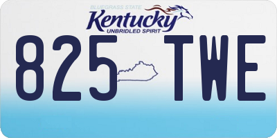 KY license plate 825TWE