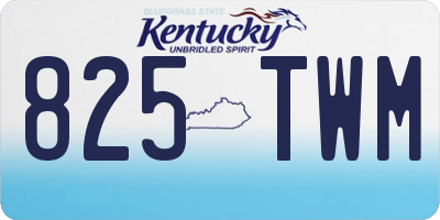 KY license plate 825TWM
