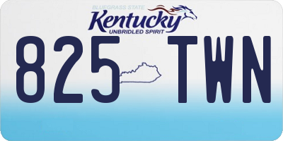 KY license plate 825TWN