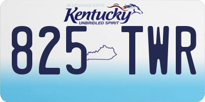 KY license plate 825TWR