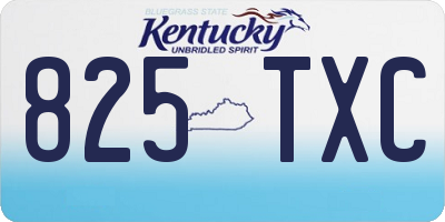 KY license plate 825TXC
