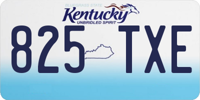 KY license plate 825TXE