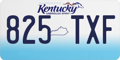 KY license plate 825TXF
