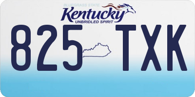 KY license plate 825TXK
