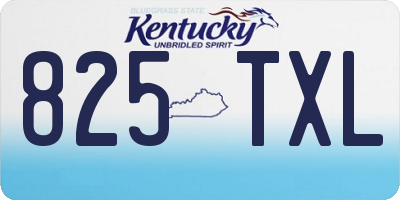 KY license plate 825TXL