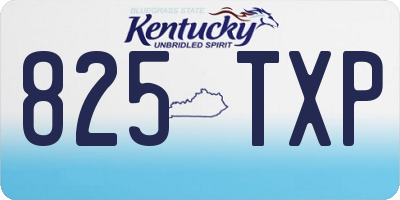 KY license plate 825TXP