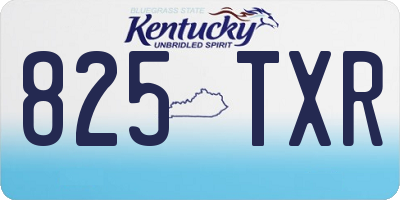 KY license plate 825TXR