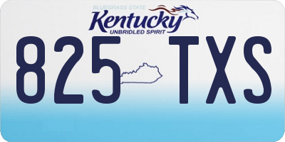 KY license plate 825TXS