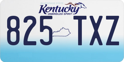KY license plate 825TXZ
