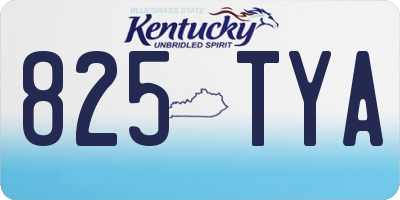 KY license plate 825TYA