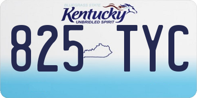 KY license plate 825TYC