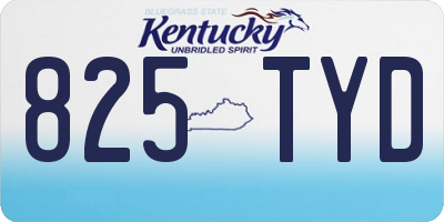 KY license plate 825TYD