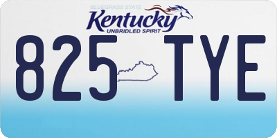 KY license plate 825TYE
