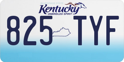 KY license plate 825TYF