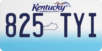 KY license plate 825TYI