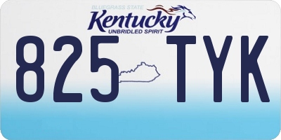 KY license plate 825TYK