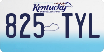 KY license plate 825TYL