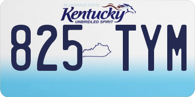 KY license plate 825TYM