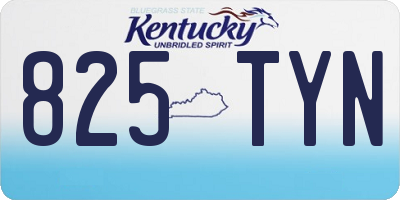KY license plate 825TYN