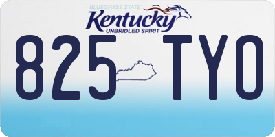 KY license plate 825TYO