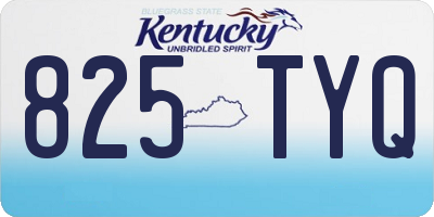 KY license plate 825TYQ