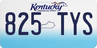 KY license plate 825TYS