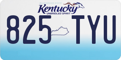 KY license plate 825TYU