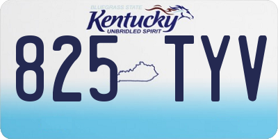 KY license plate 825TYV